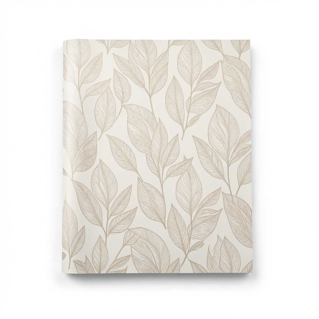 Leaf-patterned Wallpaper 1.005x53 cm Beige, Model Tribute