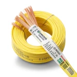 لفة سلك نحاس كهربائي مرن 25 مم2 450/750 فولت عزل PVC اصفر، قطر الموصل 6.4 مم | مجموعة كابلات الرياض