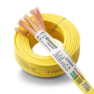 لفة سلك نحاس كهربائي مرن 25 مم2 450/750 فولت عزل PVC اصفر، قطر الموصل 6.4 مم | مجموعة كابلات الرياض