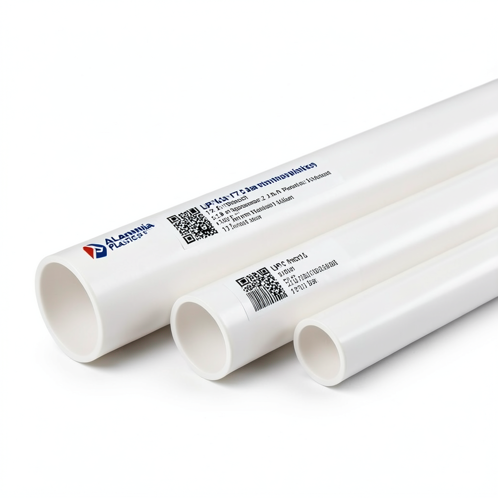 مواسير UPVC مقاس ½ 1 إنش ضغط 17.2 بار سمك 2.84 مم أبيض | بلاستيك الوطنية