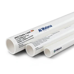 UPVC Plastic Pipes 4 Inch 13.8 Bar Thickness 5.44 mm White | Al Watania Plastics