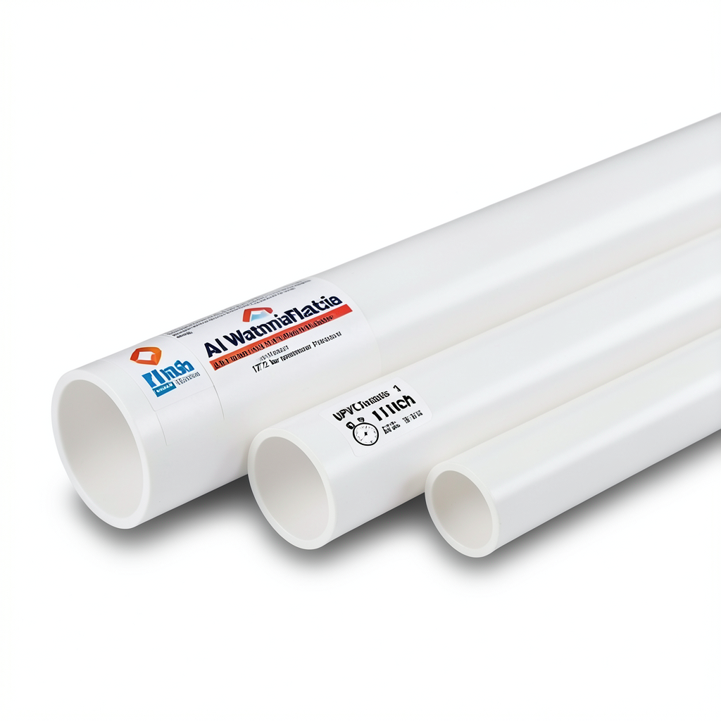 UPVC Pipes 1 inch 17.2 Bar Pressure 1.96 mm Thickness White | Al Watania Plastics