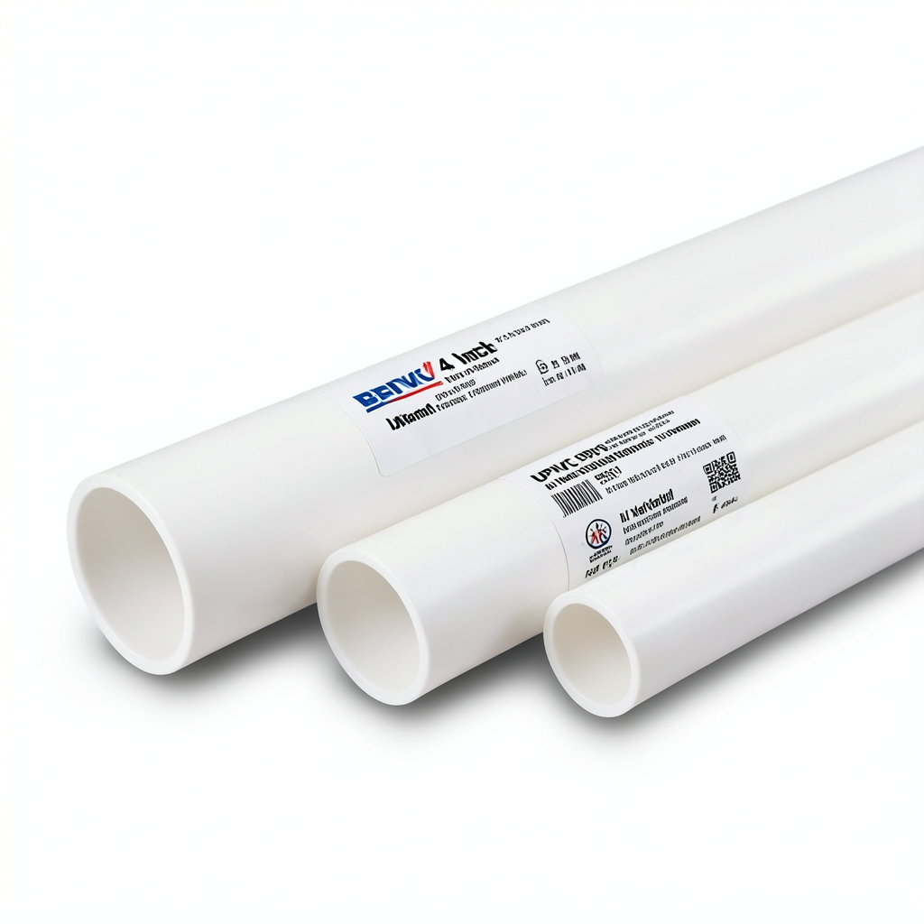 أنابيب UPVC مقاس 4 إنش ضغط 17.2 بار سمك 6.73 مم لون أبيض | بلاستيك الوطنية