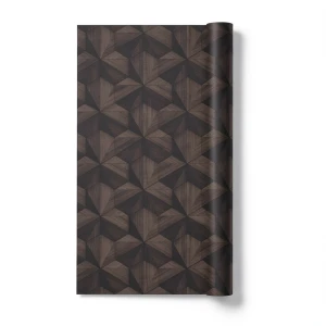 Dutch Geometric Wall Covering 10m x 0.53m Dark Brown