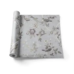 Italian Wallpaper Floral Design 10m x 0.53m Gray, Model 28845