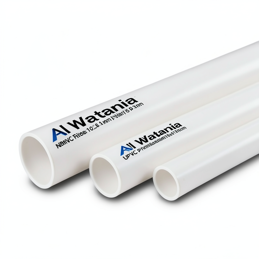 UPVC Pipes Nominal Pressure 13.8 Bar Size 8 inch Thickness 10.41 mm White | Al Watania Plastics