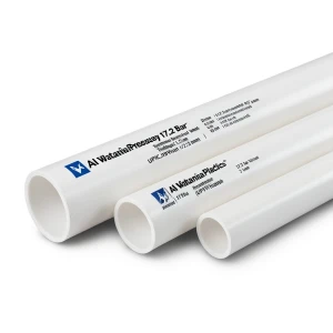 UPVC Pipes Nominal Pressure 17.2 Bar Size 3 inch Thickness 5.23 mm White | Al Watania Plastics