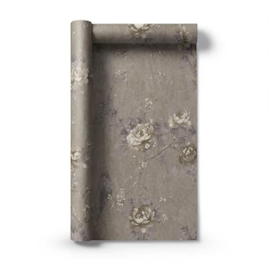 Italian Wallpaper Floral Design Dark Beige, Size 10mx1.06m, Model 81655