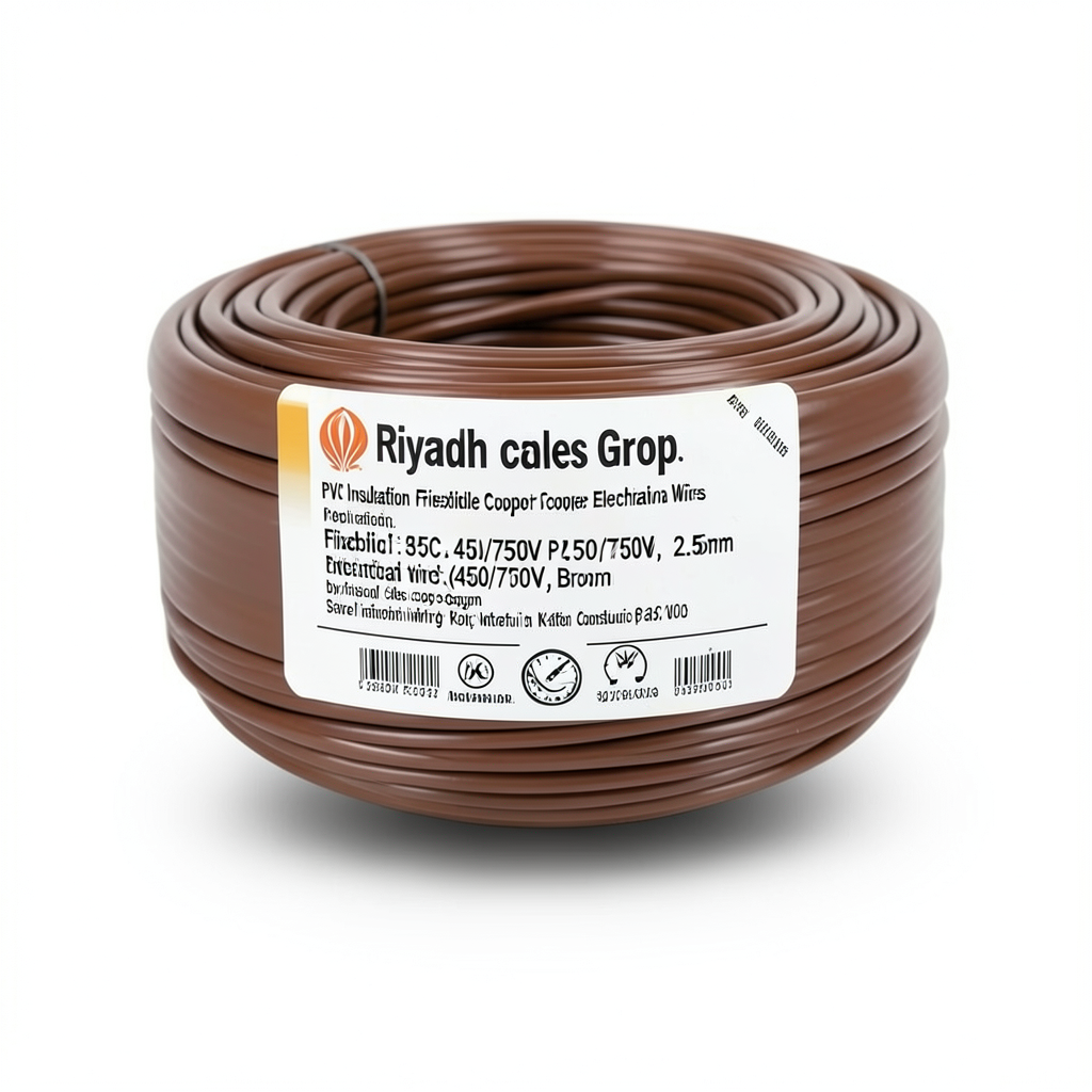 PVC Insulation Flexible Copper Electrical Wire 2.5mm 450/750V Brown | Riyadh Cables Group