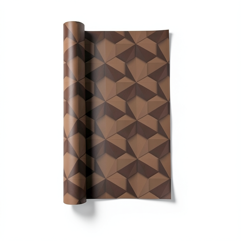Dutch Geometric Wallpaper Size 10m x 0.53m, Brown Color, Model 218416
