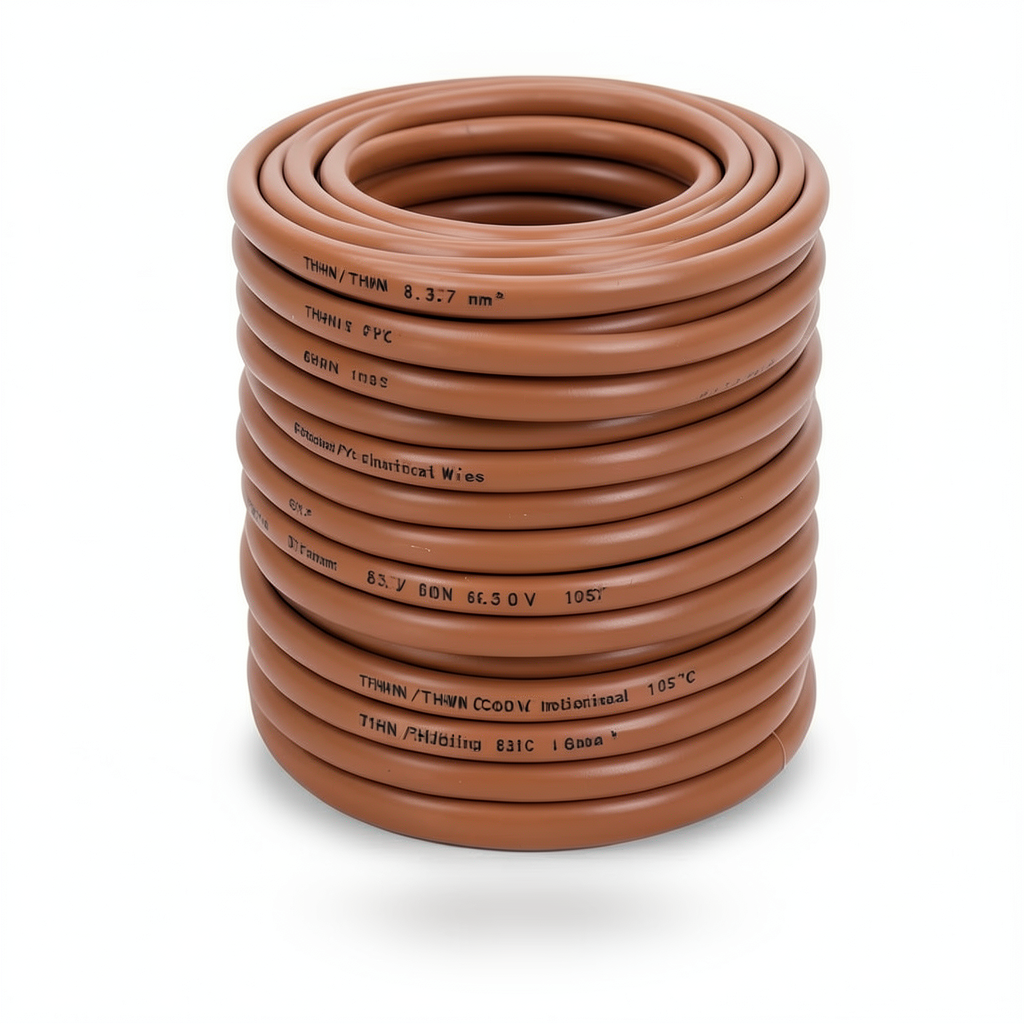 THHN/THWN Copper Cable 8.37 mm² Size 5.5 mm Diameter 600 V Brown PVC Insulation 105°C | Al Fanar