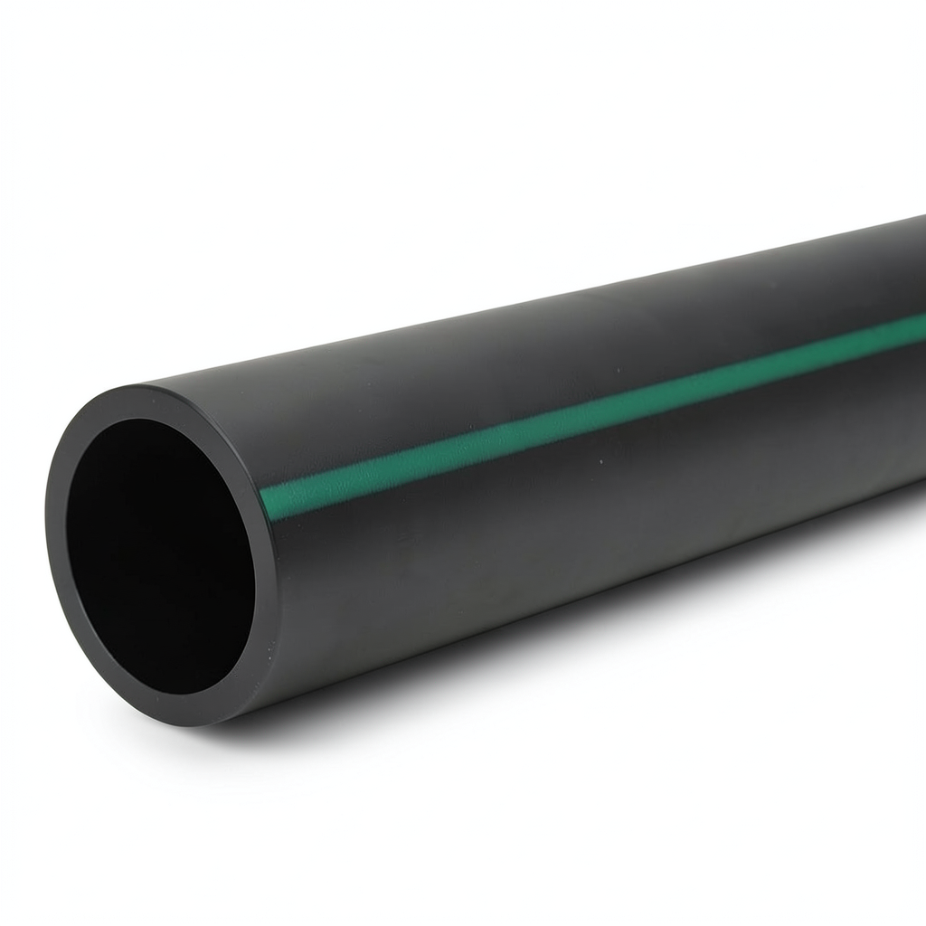 HDPE Polyethylene Pipe PN 15.9 Bar PE 63, 250 mm Diameter, SDR 7.4 Black