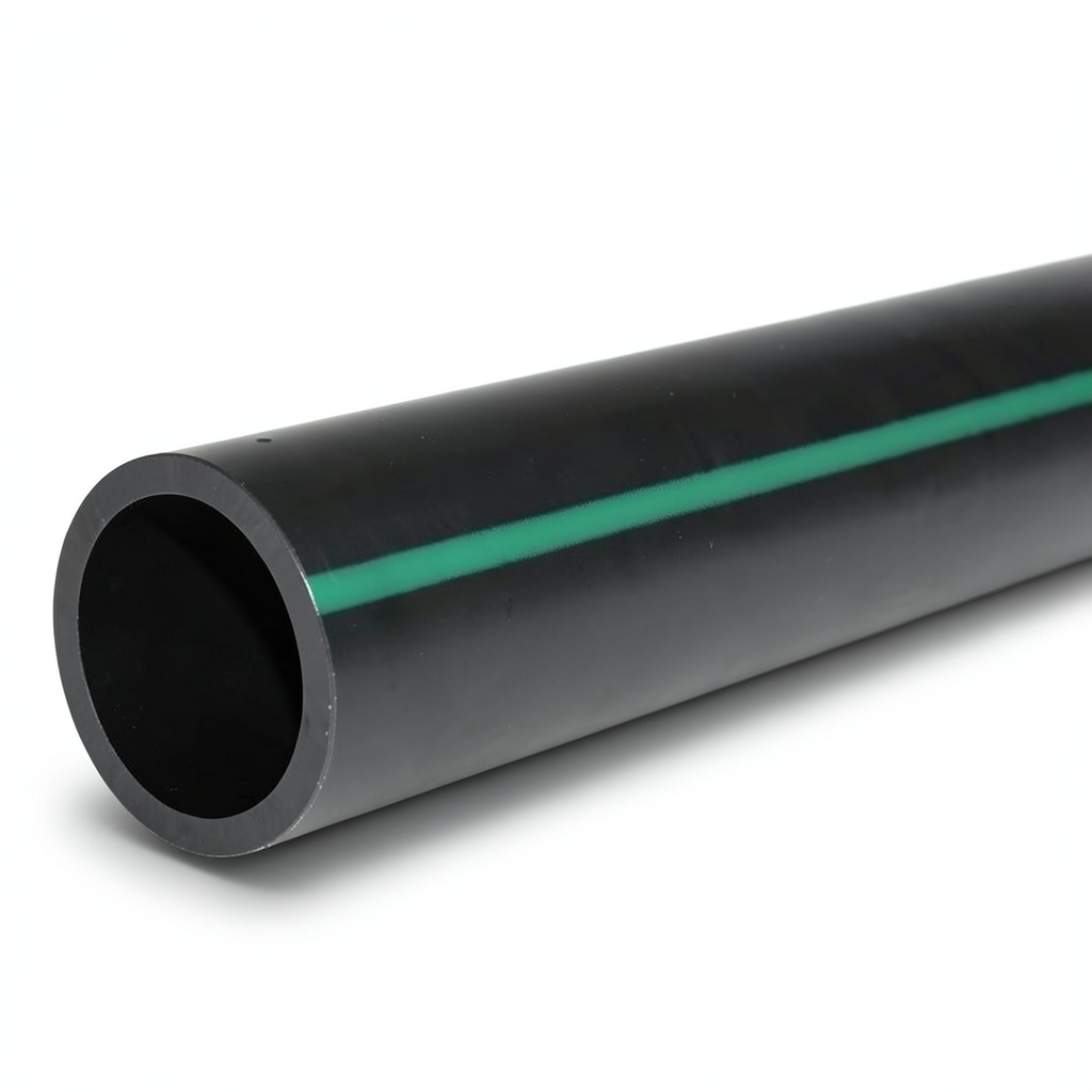 أنابيب HDPE ضغط 3.9 بار PE 63 قطر خارجي 200 مم SDR 21 لون أسود