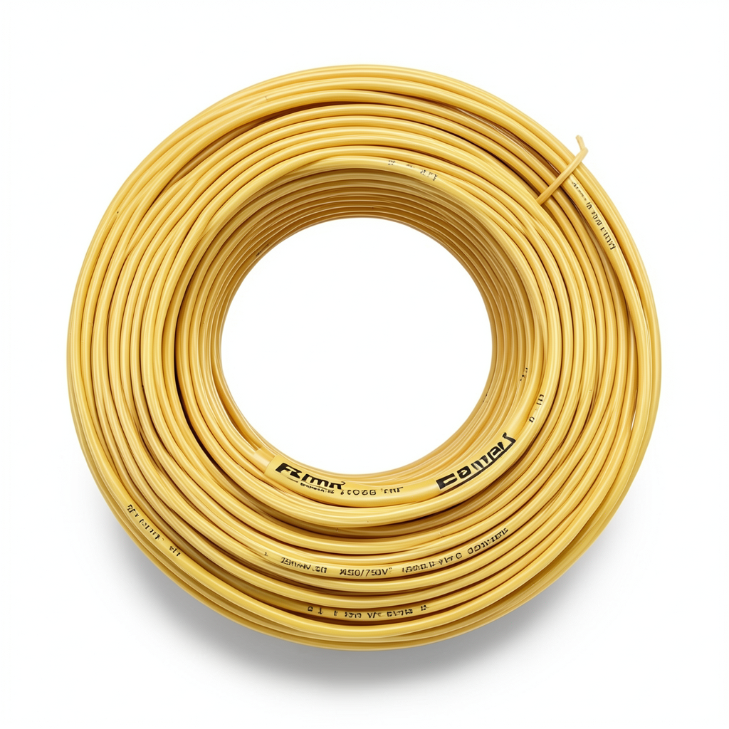 سلك كهرباء مفرد 25 mm2 450/750 فولت موصل نحاس مجدول عزل PVC مقاوم للحرارة لون أصفر | شركة الفنار