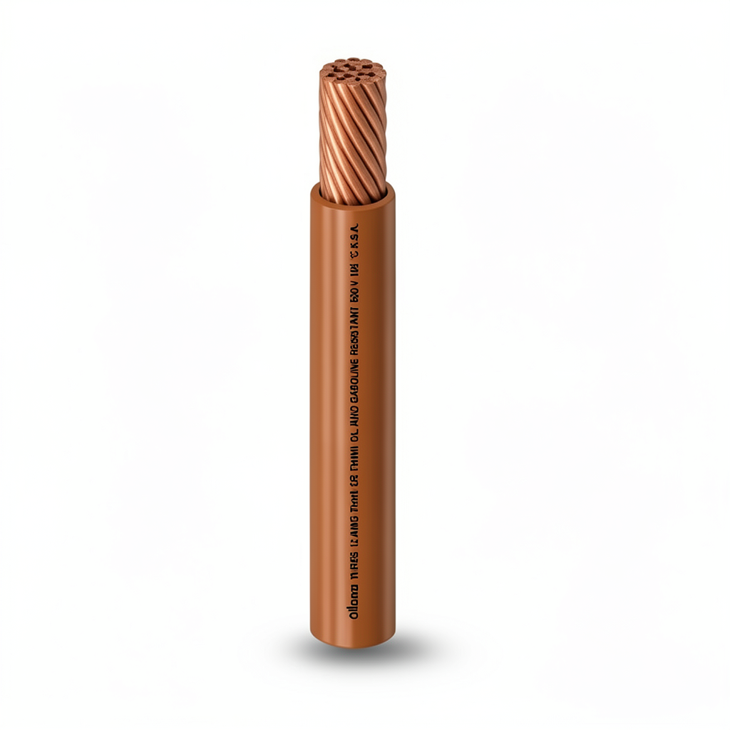 كابل نحاس THHN/THWN معزول PVC 105° قطر 3.0 مم 600 فولت طول 2500 قدم بني | شركة الفنار