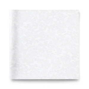 Leaf-patterned Wallpaper 1.005x53 cm, Pure White Color, Model Kimono