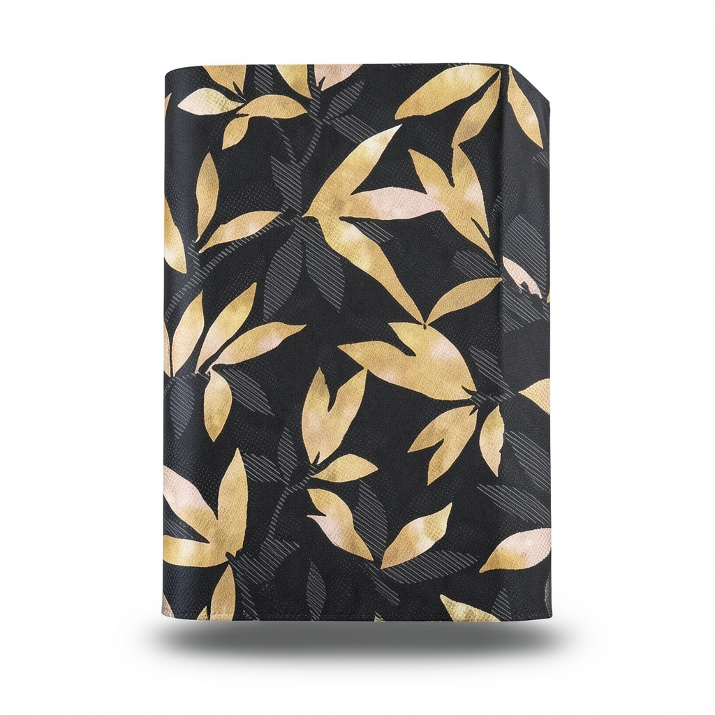 Leaf-patterned Wall Covering 1.005x53 cm Black/Gold Kurioza