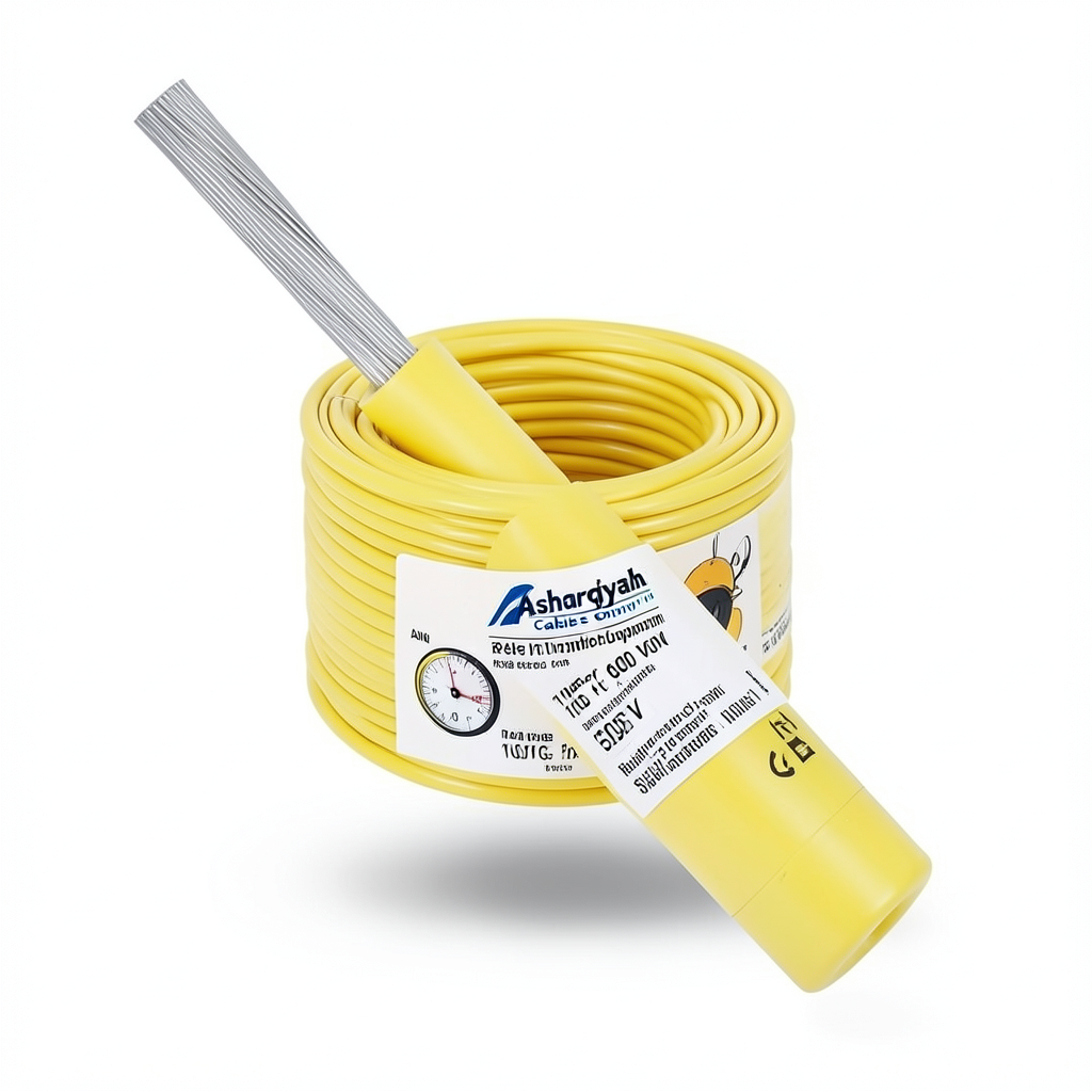 سلك نحاس مجدول 3 AWG مطلي بالقصدير، عزل PVC 105°C، اصفر، 600 فولت، 500 قدم | شركة كابلات الشرقية للصناعة