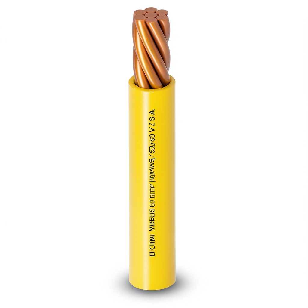 سلك كهرباء مفرد 150mm2 450/750 فولت، موصل نحاس مجدول، عزل PVC مقاوم للحرارة، لون أصفر | شركة الفنار