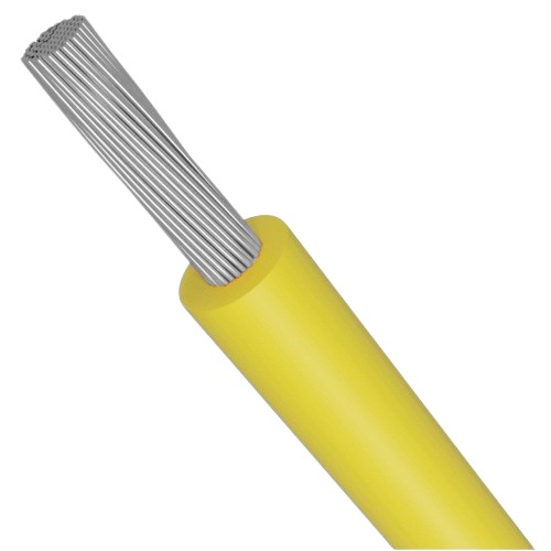 لفة سلك كهرباء نحاس مجدول 1/0 AWG مطلي بالقصدير، معزول PVC 105°C، اصفر، 600 فولت، 500 قدم | شركة كابلات الشرقية للصناعة