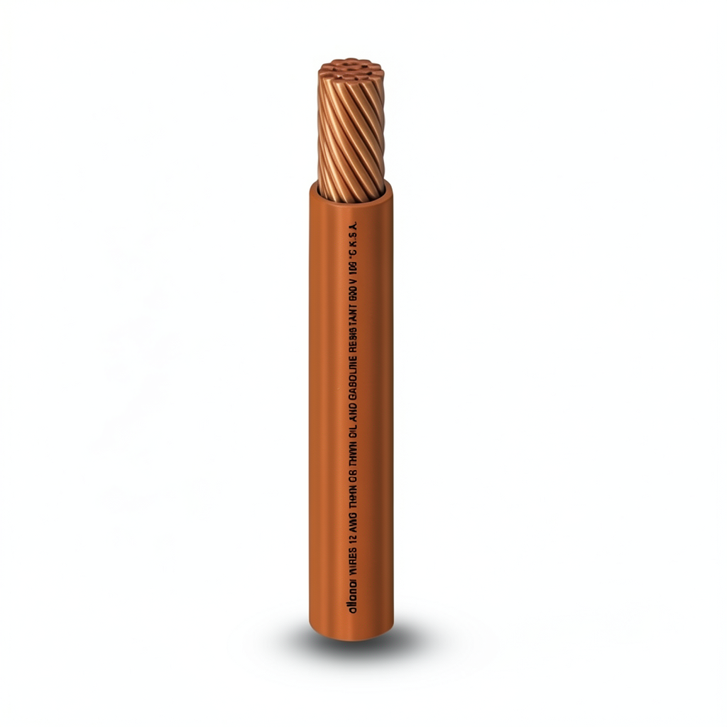 THHN/THWN Copper Cable 8.37 mm² Size 5.5 mm Diameter 600 V Brown PVC Insulation 105°C | Al Fanar