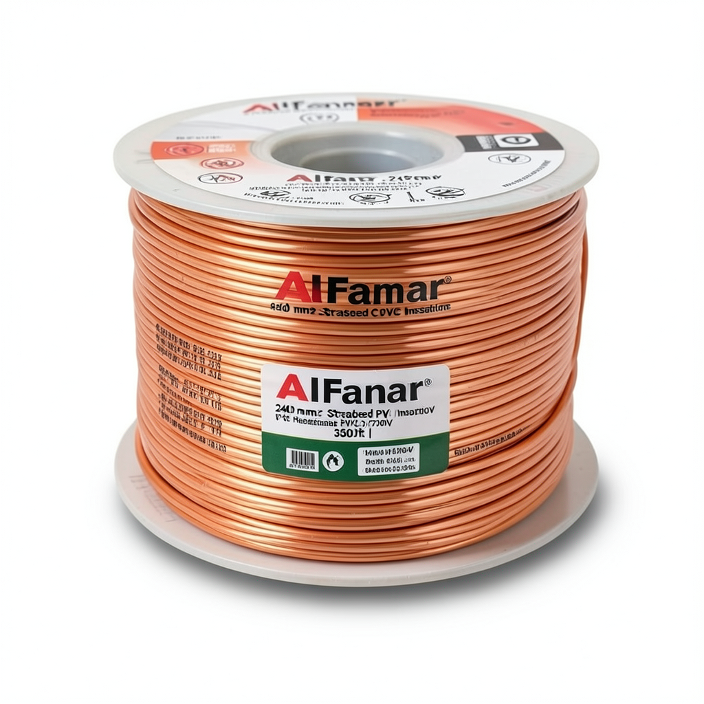 Alfanar 240 mm2 Stranded Copper Wire 450/750V, Heat Resistant PVC Insulation, 300ft | Al Fanar