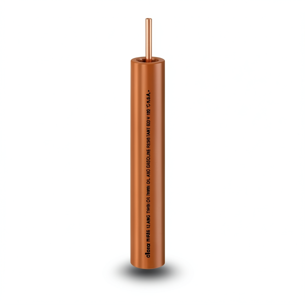 كابل نحاس THHN/THWN عزل PVC 105°C مقاس 8.37 مم² قطر 5.5 مم 600 فولت طول 300 قدم بني | شركة الفنار