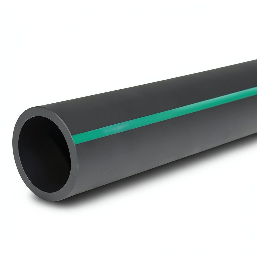 أنابيب بلاستيك HDPE ضغط 3.9 بار PE 63 قطر خارجي 630 مم SDR 21 لون أسود