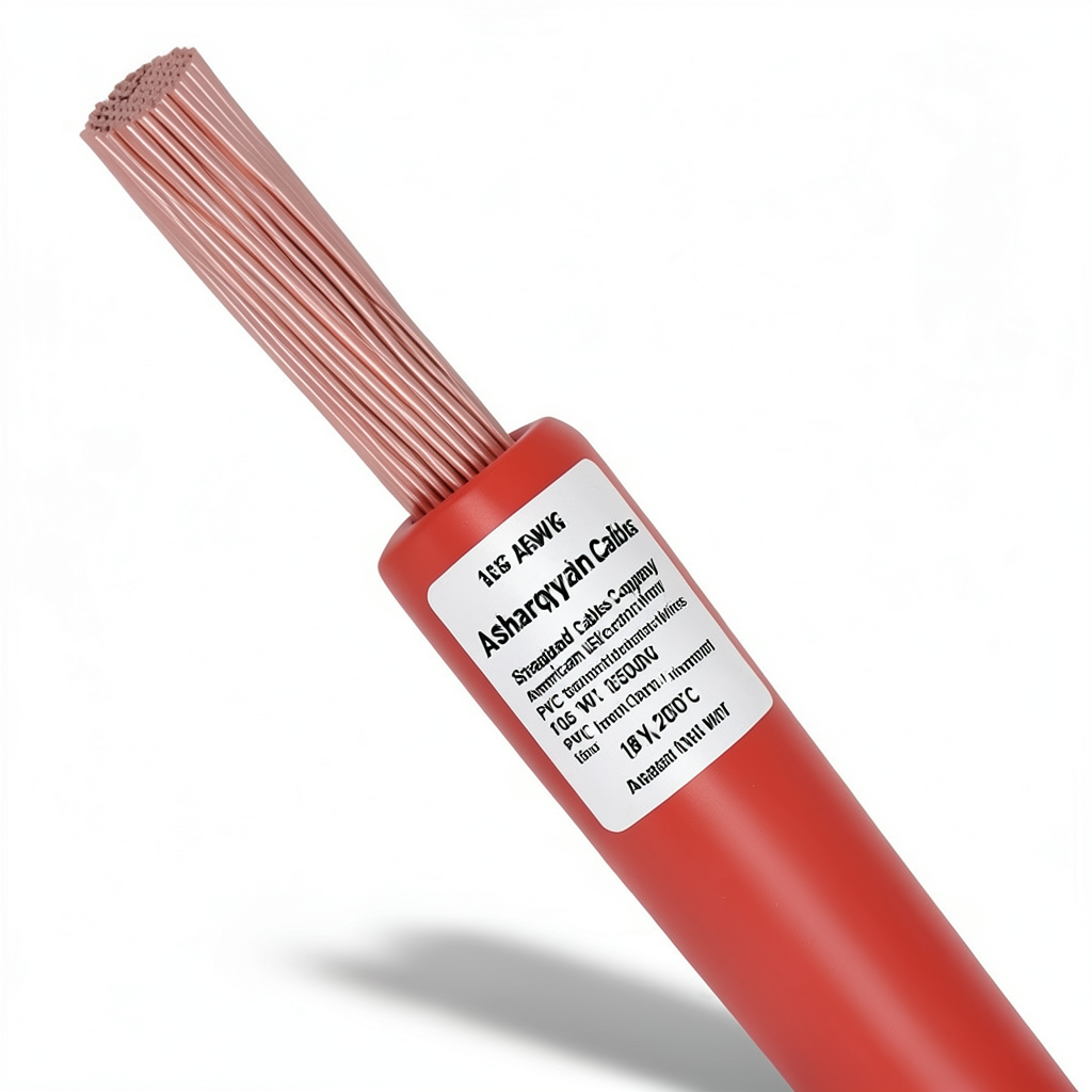 18 AWG Stranded Copper American Electric Wire PVC Insulation 105°C Red 600V 2500ft | Asharqiyah Cables Company for Industry