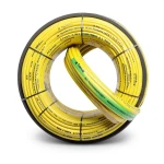 كابل نحاس THHN/THWN عزل PVC 105 درجة مئوية، مقاس 8.37 مم²، قطر 5.5 مم، 600 فولت، طول 250 قدم، أصفر مع أخضر | شركة الفنار