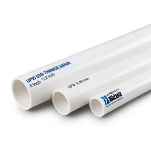 UPVC Pipes 8 Inch Thickness 12.90 mm Pressure 17.2 Bar White | Al Watania Plastics