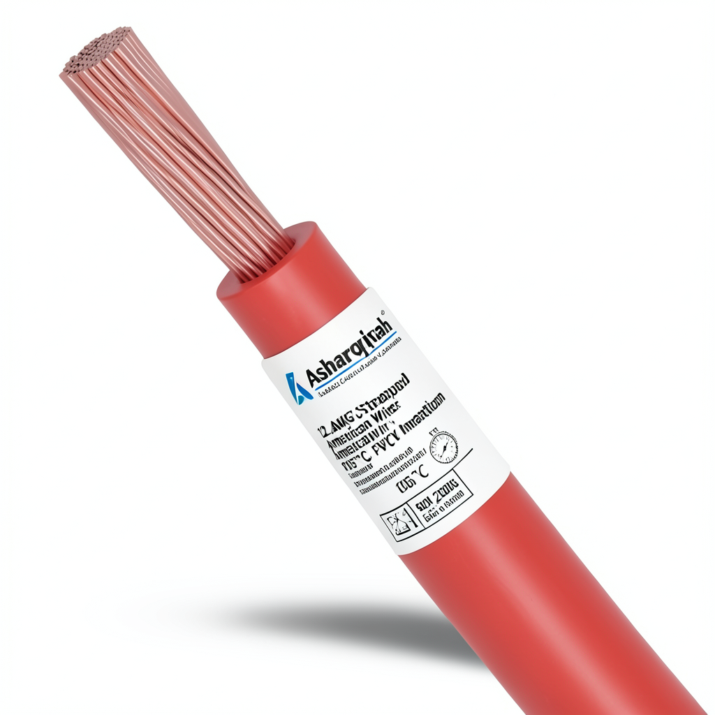 12 AWG Stranded Copper American Wire PVC Insulation 105°C Red 600V 2500ft | Asharqiyah Cables Company for Industry