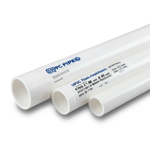 أنابيب UPVC مقاس 4 إنش سمك 8.46 مم أبيض ضغط 21.7 بار | بلاستيك الوطنية