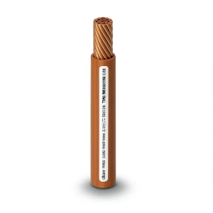 كابل نحاس THHN/THWN معزول PVC 105°C مقاس 0.82 مم² قطر 2.7 مم 600 فولت طول 2500 قدم بني | شركة الفنار