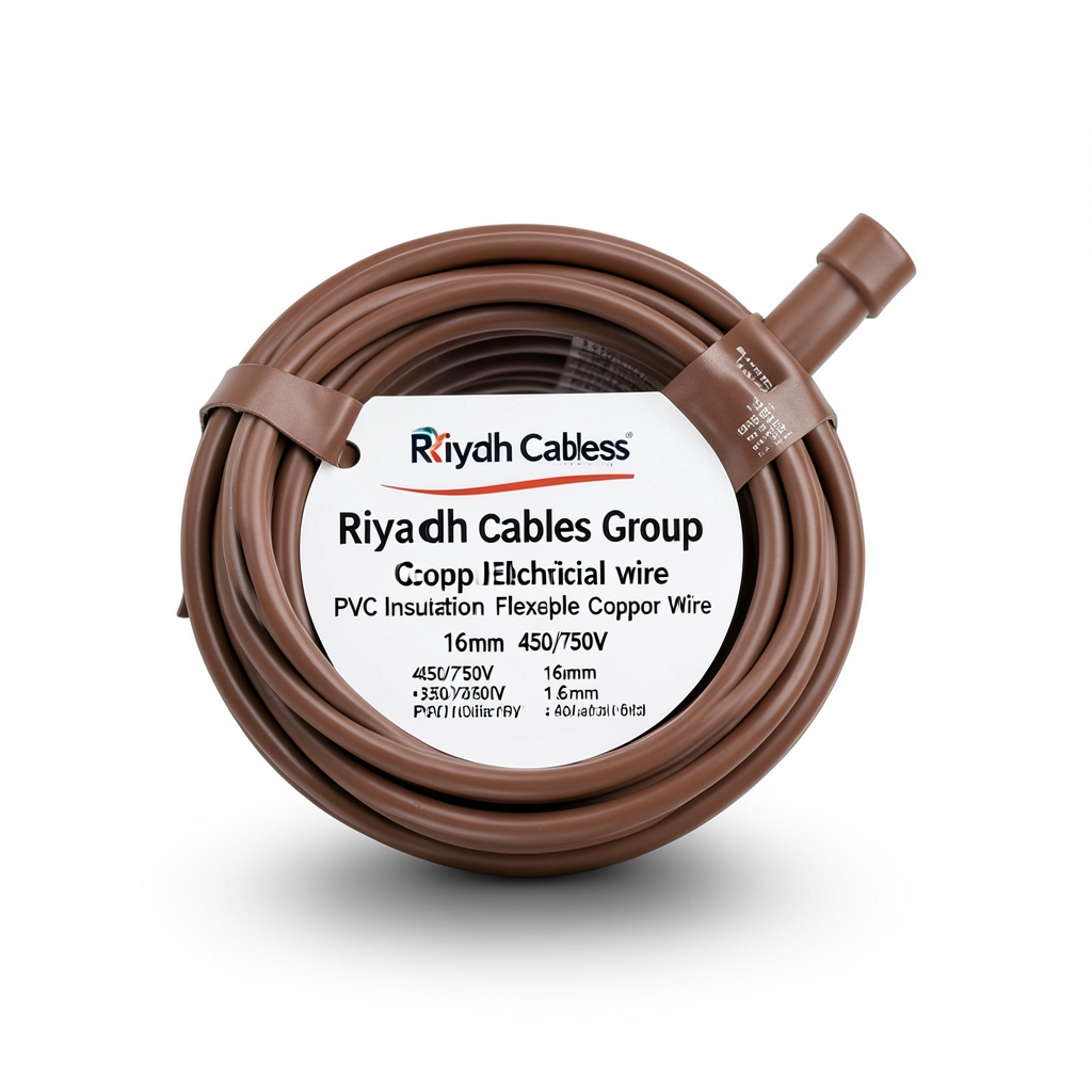 PVC Insulation Flexible Copper Electrical Wire 16mm, 450/750V, Brown | Riyadh Cables Group