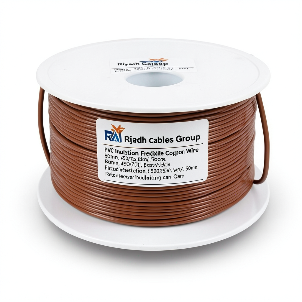 PVC Insulation Flexible Copper Wire 50mm, 450/750V, Brown | Riyadh Cables Group