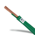 سلك مفرد نحاس شعر عزل PVC مقاس 10 mm2 جهد 450/750 فولت، لون أخضر | مجموعة كابلات الرياض