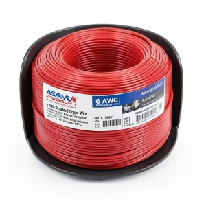 6 AWG Stranded Copper American Wire PVC Insulation 105°C, Red, 600V, 500 ft | Asharqiyah Cables Company for Industry