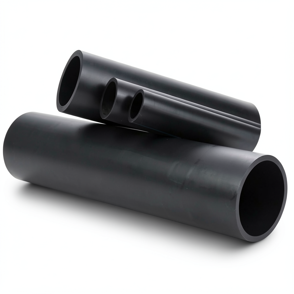 انابيب HDPE ضغط 6.3 بار PE 100، قطر خارجي 280 مم، سماكة 10.7 مم، اسود