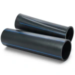 مواسير بلاستيك HDPE ضغط اسمي 6.3 بار PE 100 قطر 180 مم SDR 26 سمك 6.9 مم لون أسود