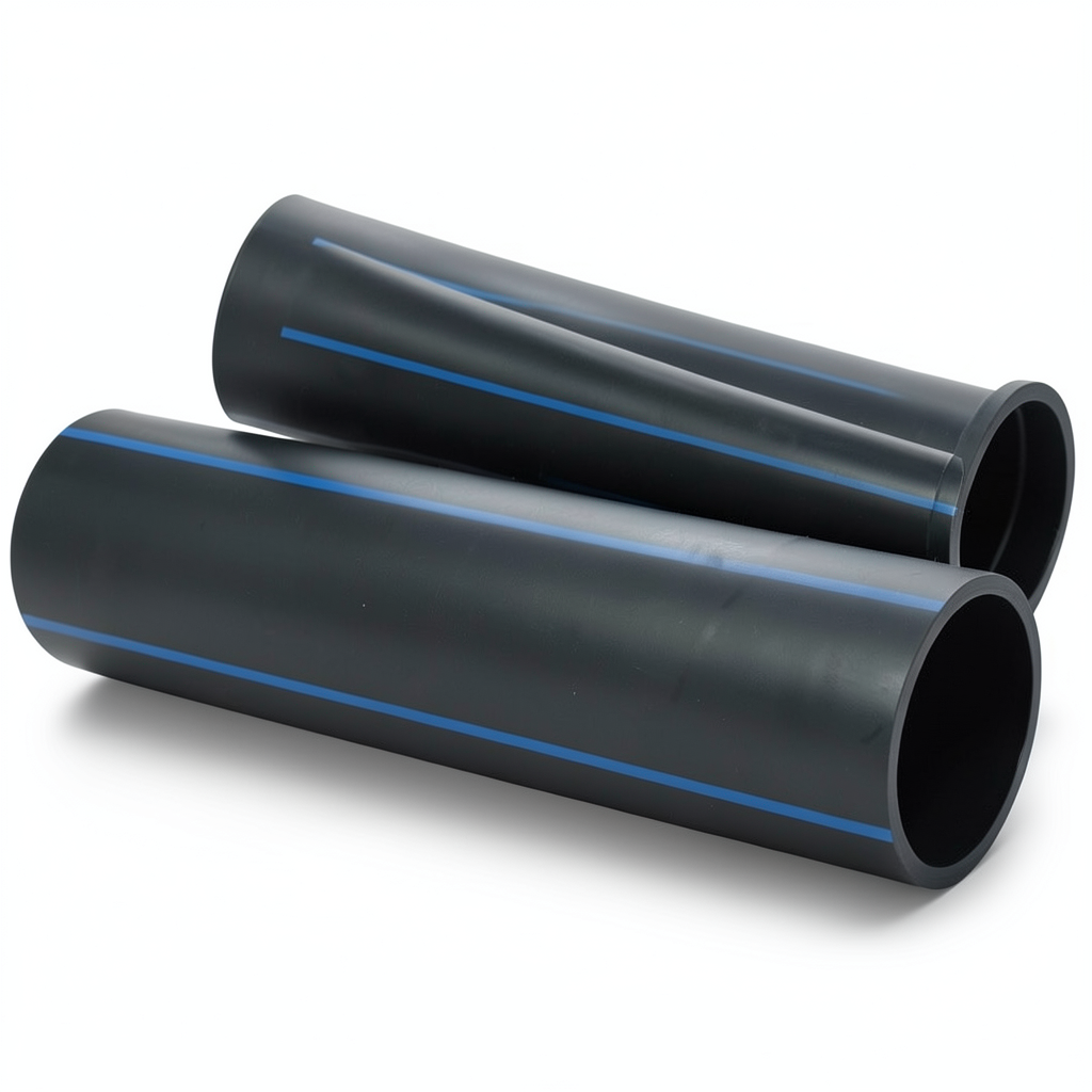 مواسير بلاستيك HDPE ضغط اسمي 6.3 بار PE 100 قطر 180 مم SDR 26 سمك 6.9 مم لون أسود