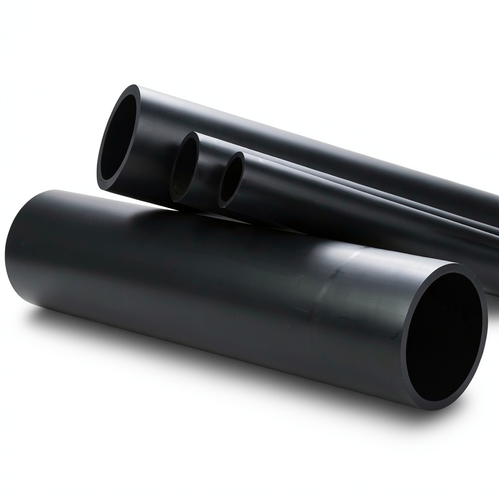 انابيب بلاستيك HDPE ضغط 6.3 بار PE 100، قطر 400 مم SDR 26، لون اسود
