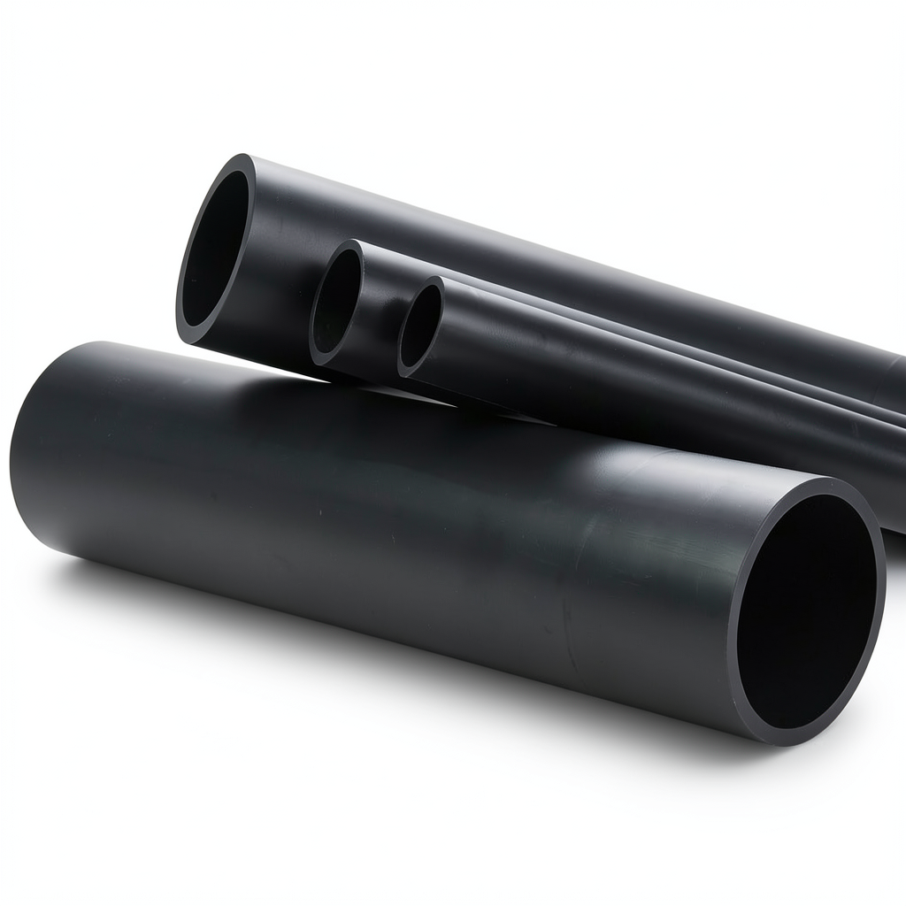 انابيب بلاستيك HDPE ضغط 6.3 بار PE 100، قطر 400 مم SDR 26، لون اسود