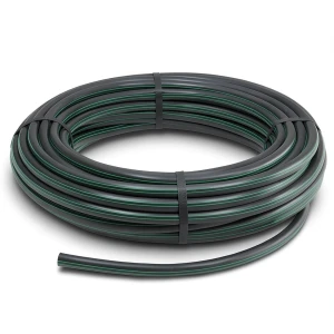 HDPE Plastic Coil Pipe PN 9.8 Bar PE 63 75 mm SDR 9 Black with Green Stripes