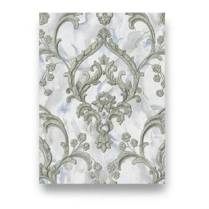Classic Wall Covering 1.005x106 cm Greige | Blue Color Poeme