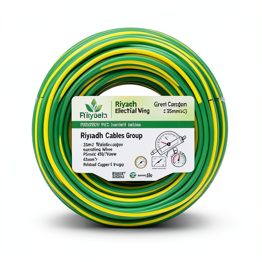 سلك تأريض نحاس مرن 35mm2 450/750V عزل PVC أخضر/أصفر | مجموعة كابلات الرياض