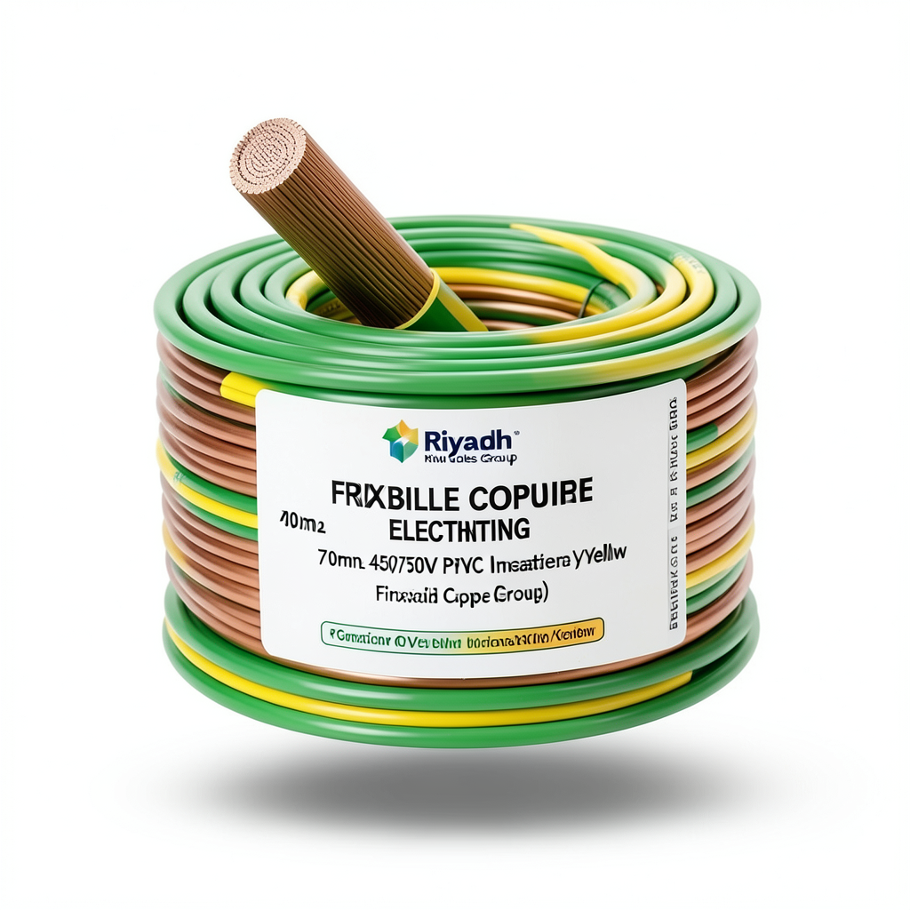 سلك تأريض نحاس مرن 70mm2 450/750V عزل PVC أخضر/أصفر | مجموعة كابلات الرياض