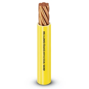 185mm2 Single Electric Wire 450/750V, Stranded Copper, Heat Resistant PVC Insulated, Yellow | Al Fanar