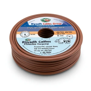 لفة سلك نحاس شعر عزل PVC، مقاس 25 sq mm، 450/750 فولت، بني | مجموعة كابلات الرياض