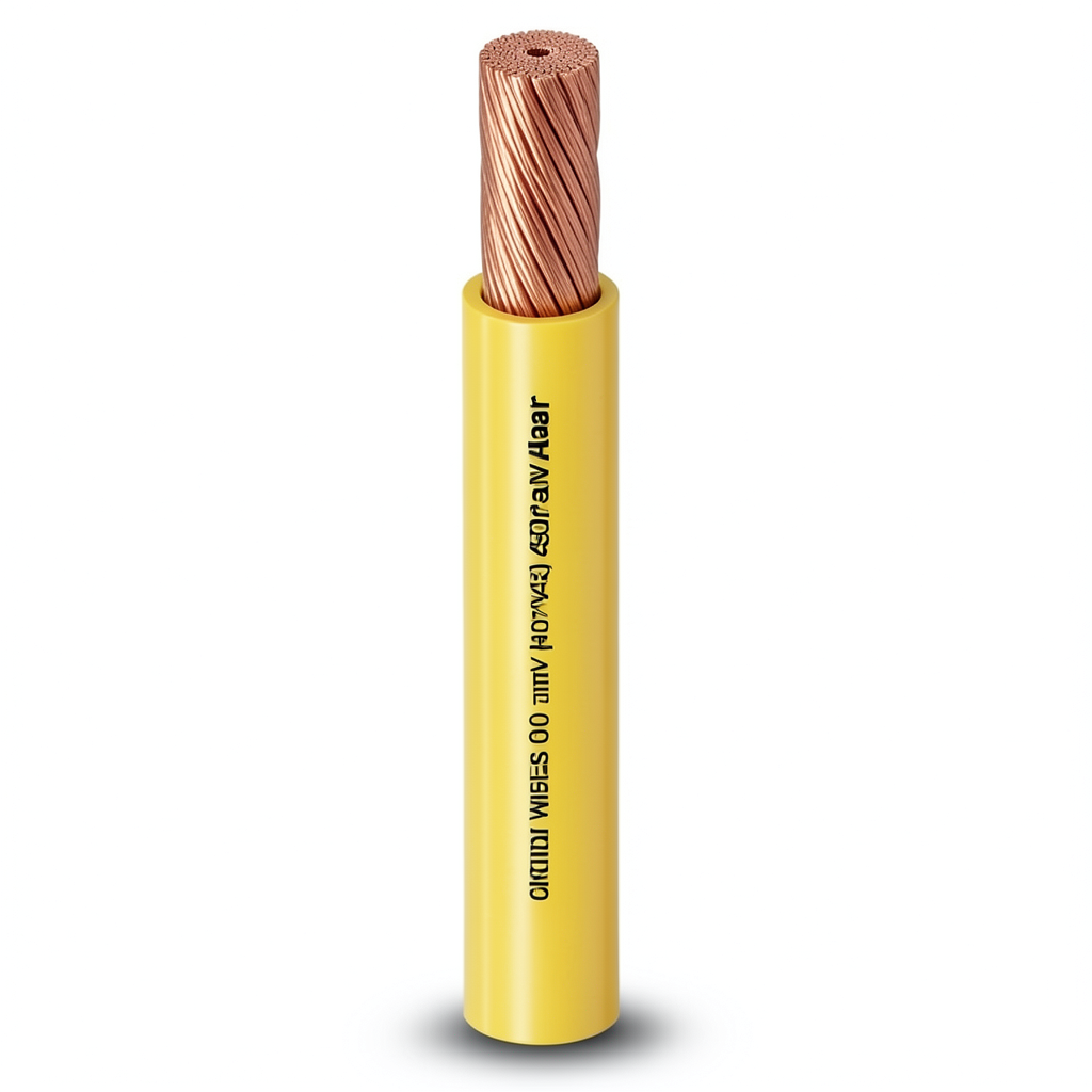 سلك كهرباء مفرد 630 mm2 450/750 فولت، موصل نحاس مجدول، عزل PVC مقاوم للحرارة، أصفر | شركة الفنار